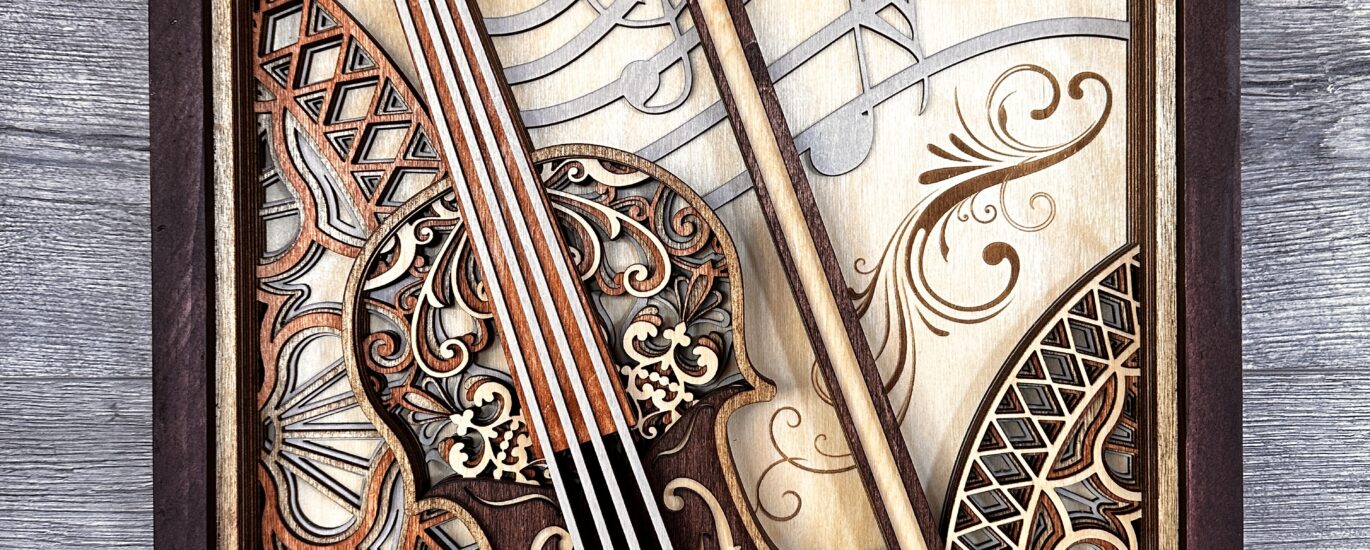 Multi-Layered violin made from birch wood.